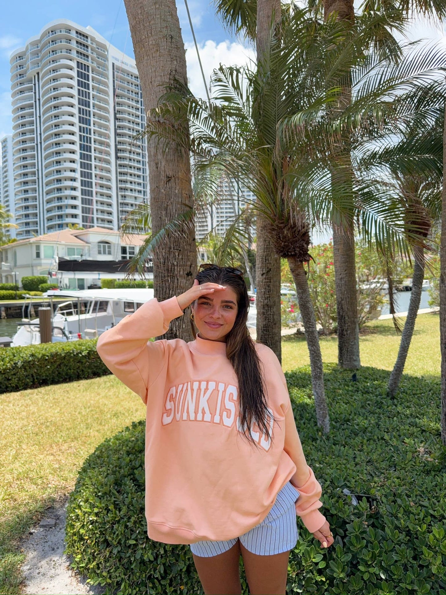 Orange Sunkissed Embroidered Mockneck