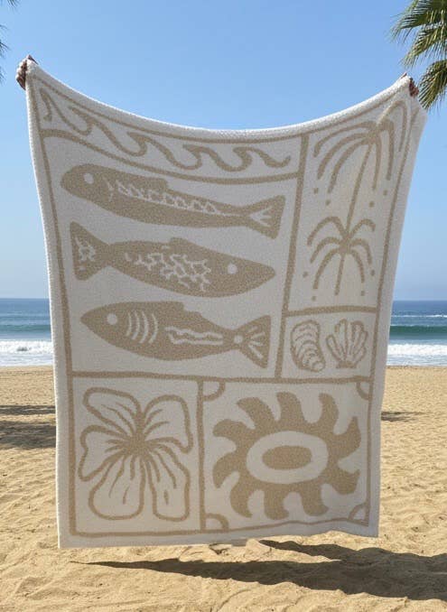 Beachcomber Plush Throw