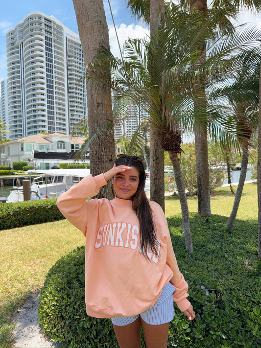 Orange Sunkissed Embroidered Mockneck